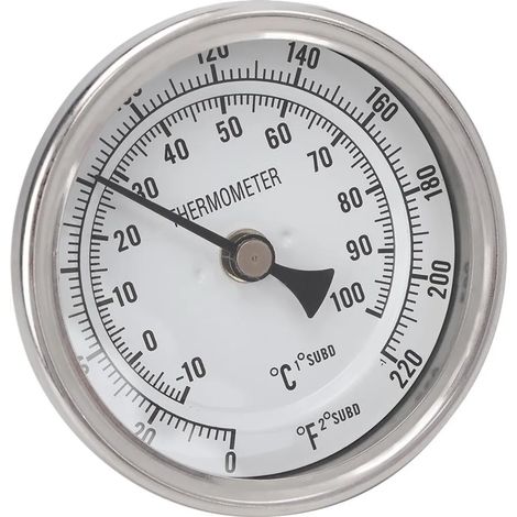 Thermomètre à cadran métallique en acier inoxydable 1/2" NPT pour le brassage de la bière (1/5)