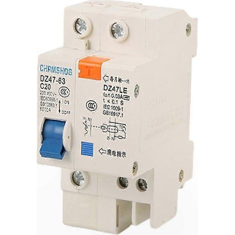 Modularer 1P-Leistungsschalter mit 10-63A Fehlerstromschutz, automatischer Schalter für Hausverteiler. (1/5)