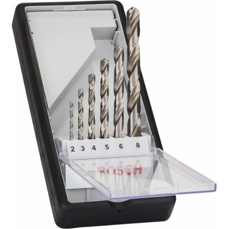 Bosch Professional Set di 6 punte per metallo HSS-G (Ø 2-8 mm, Linea Robusta, Accessori per trapano)