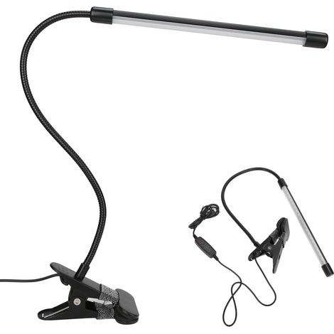 Lampe de bureau LED flexible en alliage d'aluminium, clip réglable pour tatouage et manucure, intensité variable. (1/5)
