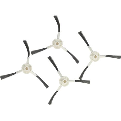 vhbw 4x spazzola laterale compatibile con Mova E30 Ultra robot aspirapolvere - Set spazzole, bianco / grigio