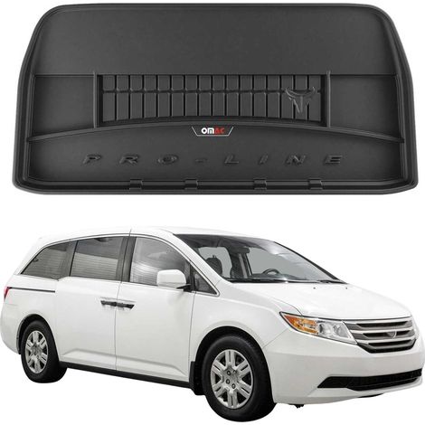 Tapis de Coffre 3D TPE Premium Compatible avec Honda Odyssey 2011-2017 - Bac de Protection de Coffre Intérieur antidérapant Revêtement de Coffre Bords Hauts pour Voiture Noir