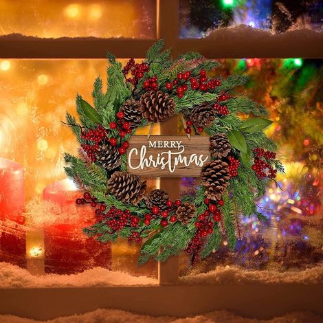 Guirlande Murale - Guirlande de Porte - Décor Festif pour Fenêtre Porte Mur Intérieur Extérieur - 50 x 50 x 5 cm - 1 Pièce (1/5)