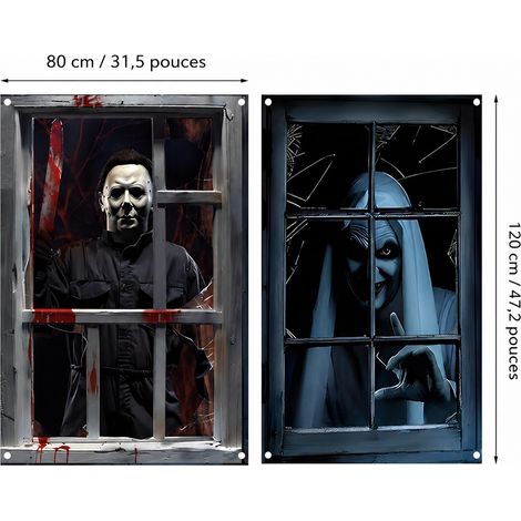 Lot de 2 Décorations de Fenêtre Halloween 31WS-61 Polyester 80x120 cm 31ws-61 30 × 25 × 1 cm 160 g – Livraison gratuite