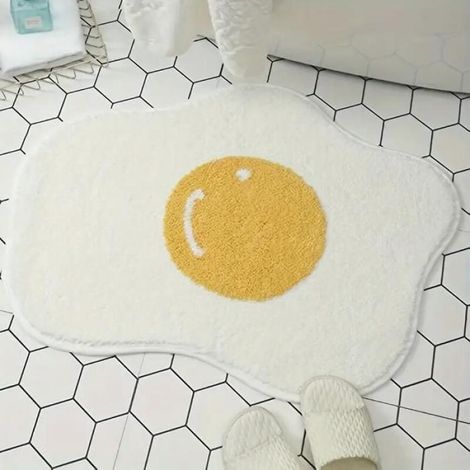 1 Tapis de bain mignon en forme d'œuf - Convient pour la décoration de la salle de bain, de la cuisine et de la chambre (1/4)