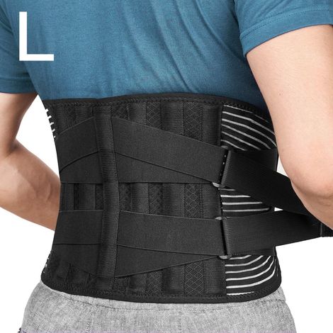 Ceinture De Soutien Lombaire - Renfort Vertébral Avec Tiges En Aluminium Mémoire Et Ressorts Acier - Pour Soulagement Douleurs Lombaires - Taille Unique (1/5)