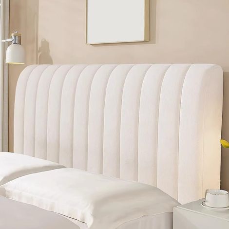 Housse de tête de lit à rayures verticales, housse de tête de lit étanche à la poussière, housse de dossier de tête de lit, housse de tête de lit extensible, lavable amovible, housse universelle pour (1/5)