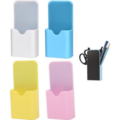 Porte-stylos magnétiques, boîte de rangement 4 pièces pour craie soluble dans l'eau, plateau magnétique, porte-stylo pour tableaux blancs, porte-accessoires pour tableaux blancs (1/5)