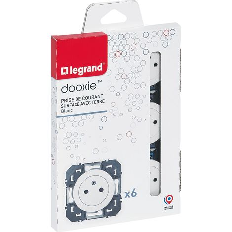 LEGRAND - Lot de 6 prises 2P+T à composer Dooxie, Blanc
