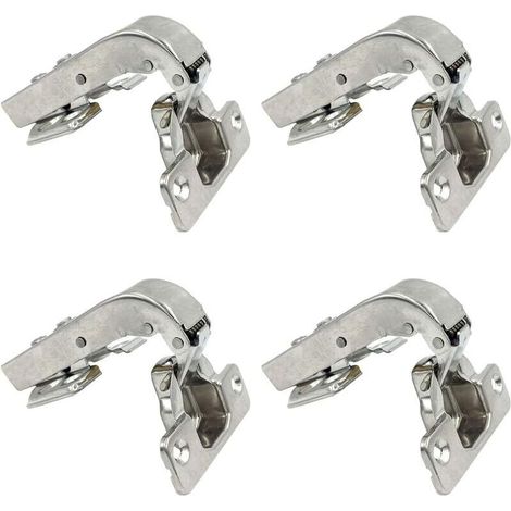 royaluxe -95 Degré Crampons Charnière à Bras Long avec Amortiss pour Porte Charnières à Fermeture Douce pour Portes Placard Meuble Cuisine Lot de 4 (1/5)