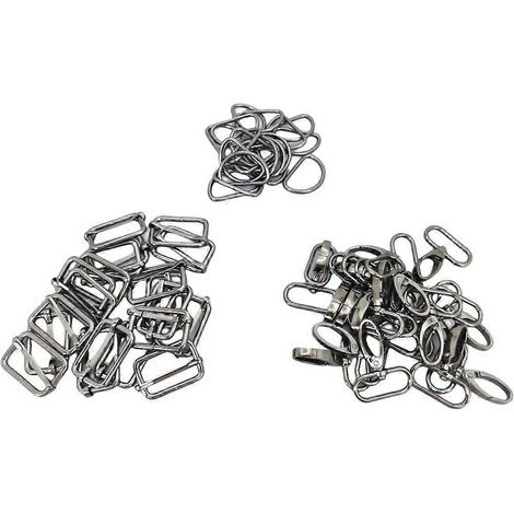 Lot de 60 crochets pivotants multifonctions, anneaux en D et boucle coulissante Triglide (1/4)