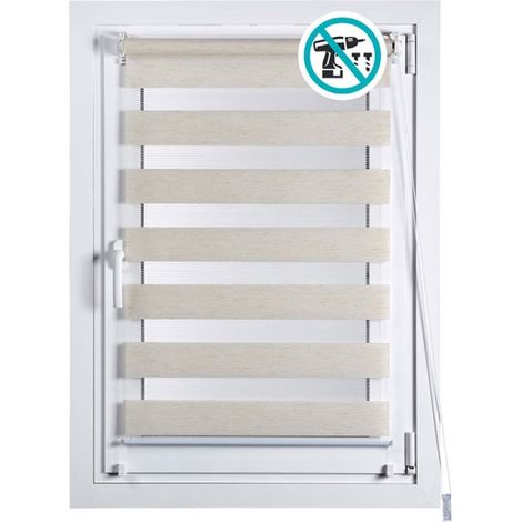 Estor enrollable clip&fix noche&dia lino 120x180cm (1/5)