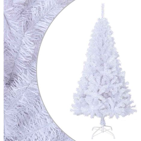 Sapin de Noël Artificiel Blanc 120 cm 380 Pointes en PVC avec Support Métallique - PANGIVO (1/5)