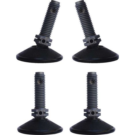Set di 4 piedini di livellamento regolabili e girevoli M10 – Carico massimo 150 kg – Base Ø 50 mm – Per superfici irregolari e ambienti corrosivi (1/2)