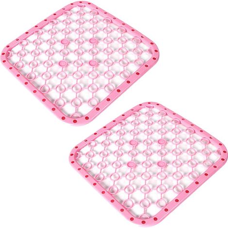 Grille d'évier en plastique, tapis de protection antidérapant pour la vaisselle, idéal pour la cuisine, la salle de bain, le sous-sol et le garage, rose. (1/4)