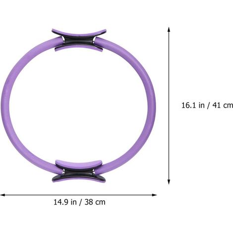 Anneau de Pilates portable pour le corps et le yoga, 38 cm x 3,5 cm (violet), idéal pour la pratique du Pilates et du yoga. (1/4)