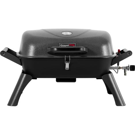 Royal Gourmet Barbecue à Gaz Portable, Barbecue de Table de 3,5 kW avec Allumage Piézo et Thermomètre, Barbecue d’Extérieur aux Pieds Pliables et Verrou de Couvercle pour Balcon, Terrasse, Jardin, Cam (1/5)