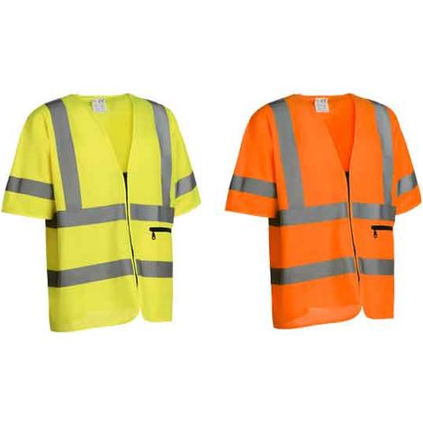 GILET ALTA VISIBILITA' CON MEZZA MANICA Tg. XXL - Colore Arancio