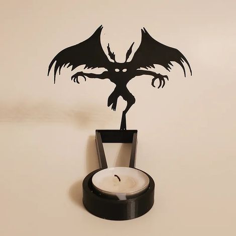 Fun Halloween Shadow Candlestick with Included Candle, Decorative Desktop Ornament for Home Party Decoration-KZQ (1/3)