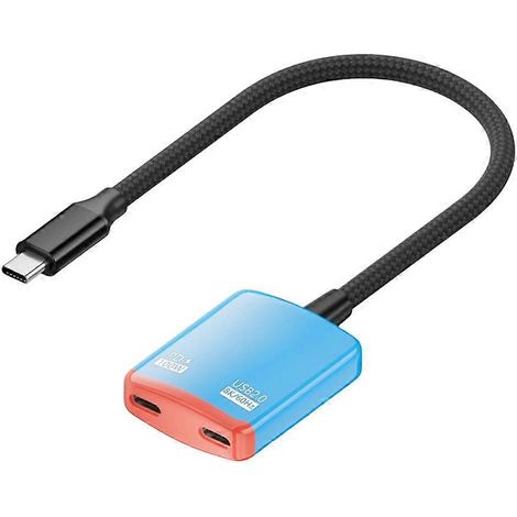 Adaptateur multiport 2 en 1 USB-C vers HDMI compatible, charge rapide PD 100 W, sortie vidéo 8K à 60 Hz pour Switch, PC et ordinateur portable B (1/5)