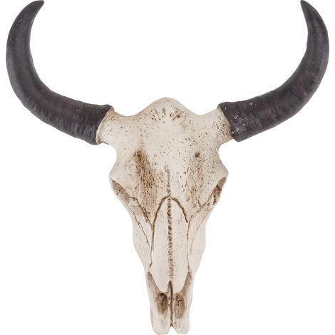 Teschio di mucca dalle lunghe corna, scultura di testa di toro in resina, testa di animale, teschio, scheletro, decorazione creativa da appendere alla parete, ornamenti di Halloween, artigianato per c