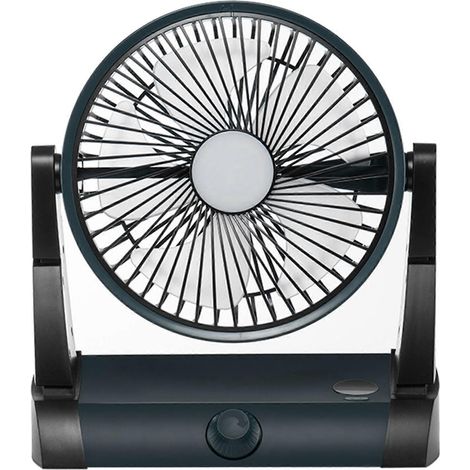 Ventilateur de camping à vitesse variable, ventilateur portable avec crochet et lampe pour les situations d'urgence (1/4)