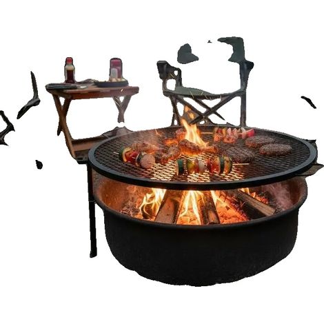 Grillrost, tragbares Design, langlebiger Stahl, Hellgrau (1/2)