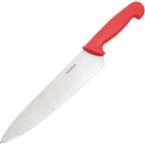 Couteau Professionnel de Cuisinier Rouge 255 mm - Hygiplas (1/4)