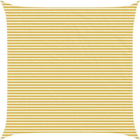 Sunshade Sail Yellow and White 6 x 6 m HDPE vidaXL