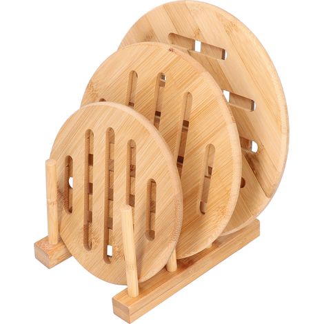 Tischset, Topfuntersetzer, Tassen-, Geschirr- und Tellerhalter, hitzebeständiges Platzset, Küchendekoration, rund (1/5)