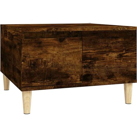 Tavolino da Salotto Tavolino da Soggiorno Tavolino da caffè Rovere Fumo 55x55x36,5 cm Legno Multistrato (1/4)