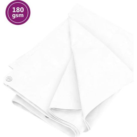 180 g/m² tarpaulin, 4 x 5 m, white HDPE (1/5)