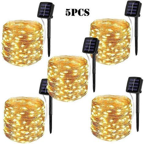 Guirlande lumineuse solaire LED extérieure de 32 m étanche type feston 5 LED blanc chaud - 32 m 300 LED (1/5)