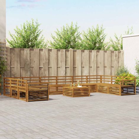 vidaXL Sofagarnituren 11 pcs Natur Massivholz Akazie (1/5)