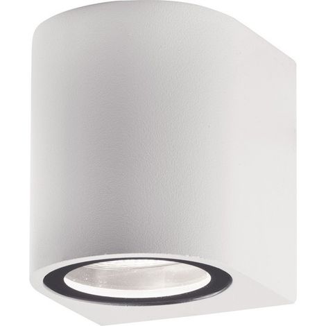 Merano Cincinnati Applique d'extérieur ronde vers le bas Aluminium Blanc Verre LED GU10 1x7W IP54