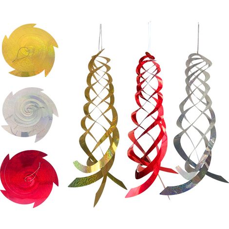 3 Stück Vogelabwehrmittel, Spiralstäbe aus Kunststoff, reflektierende Stäbe zum Abschrecken von Vögeln, reflektierende Abwehrmittel für Balkon, Obstbäume, Gemüsegarten