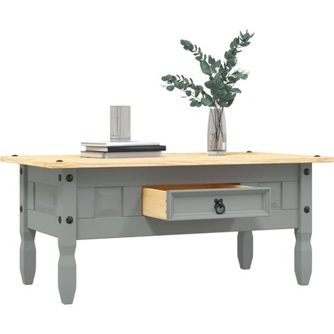 Table basse de salon, Table Café, Pin mexicain Gamme Corona Gris 100x60x45 cm OIB7480E (1/5)