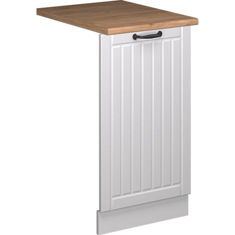 Façade de lave-vaisselle Fame-Line, Blanc campagne, 45cm , PT Chêne, Vicco (1/5)