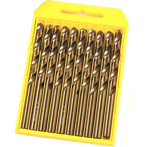 Set mit 10 Spiralbohrern zum Bohren von Edelstahl, gehärtetem Stahl und Metallen (8 mm)