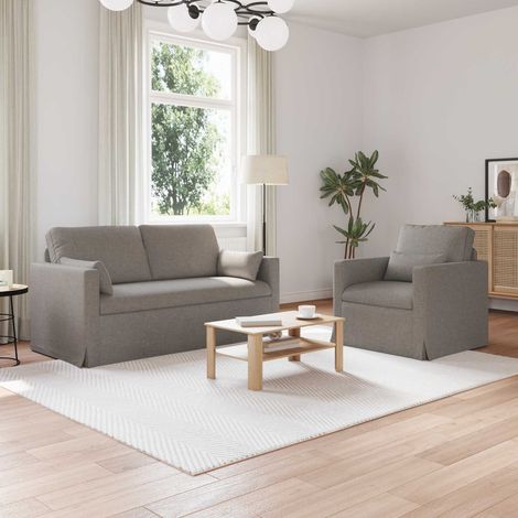 Sofa Set 2 pcs Taupe 158 x 78 x 80 cm Stoff