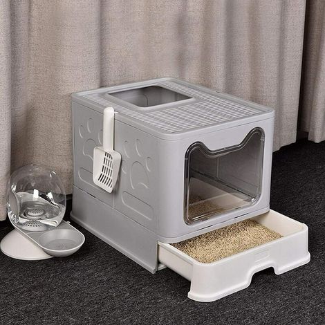 Bac À Litière Chat - Maison De Toilette Fermée Avec Tiroir Et Filtre Anti-Odeur - 51 X 41 X 38 Cm - Polypropylène Haute Densité - 1 Pièce