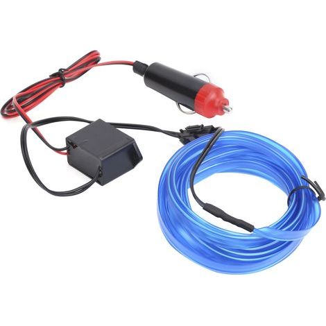 3 Meter lange LED-Auto-Innenbeleuchtung, Zigarettenanzünder-Anschlusskabel, Neonlichtblau (1/5)