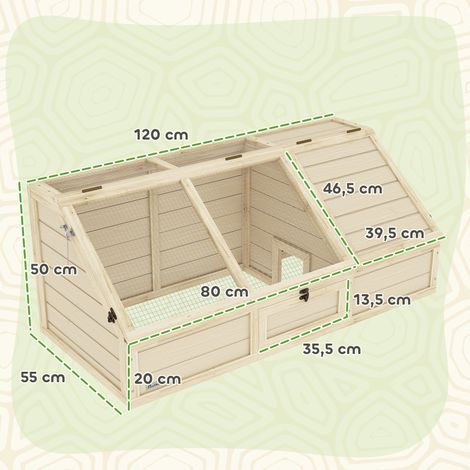 Schildkrötenbox, Outdoor Schildkrötengehege, bodenloses Design, leicht zu öffnen, Schildkrötenhaus, Natur (1/5)