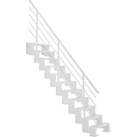 Escalier droit métal 11 marches - Hauteur à franchir 2,44 à 3,00m - Largeur 56cm - Hauteur réglable - M-MINI/I/SNMBLA-11