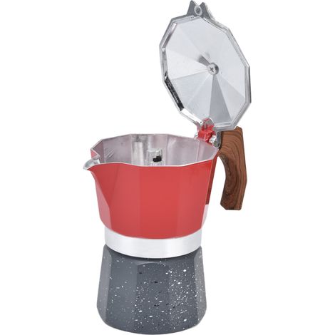 Verstärkte, achteckige Moka-Kanne 300 ml – elegante italienische Kaffeemaschine für die manuelle Zubereitung zu Hause (1/5)