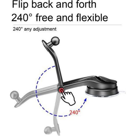 Support Téléphone - Ventouse Voiture - Pour Tableau De Bord Et Console Centrale - Compatible Tous Smartphones - 1 Pièce (1/5)