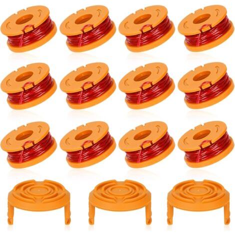 Pack de 12 Bobines Fil Coupe Bordure 3m - Compatible avec Coupe Bordure WORX WA0010, Ø1.65mm, Remplacement Facile (1/5)