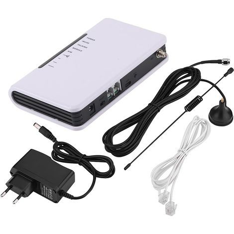 GSM passerelle analogique, terminal sans fil, module GSM Quadband 850/900/1800/1900 MHz, support de réception de téléphone fixe, réveil, boîte d'enregistrement (prise UE) (1/5)