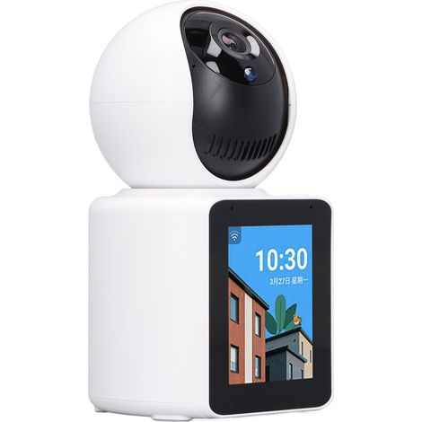 Caméra d'appel vidéo 1080P audio bidirectionnel écran IPS 2.8po sans fil WiFi vision nocturne détection de mouvement caméra 110-240V prise UE (1/5)