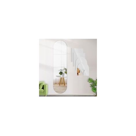 Stick On Mirrors 4pcs 30 x 30cm carreaux miroir autocollants, feuille de miroirs acryliques miroir long mur pour portes de garde-robe, mur, salle de bains, chambres à coucher (1/5)